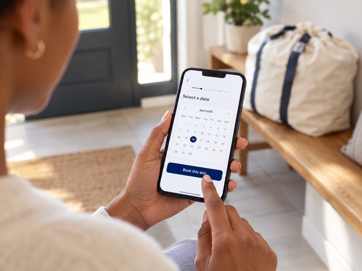 Booking a collection on a phone